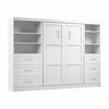 Bestar Bestar Pur Full Murphy Bed and 2 Shelving Units with Drawers (120W) in White 26890-17
